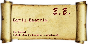 Birly Beatrix névjegykártya